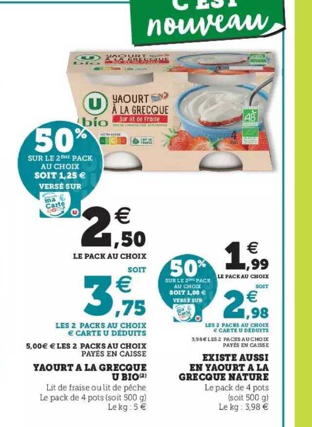 Yaourt à La Grecque U Bio Existe Aussi En Yaourt à La Grecque Nature