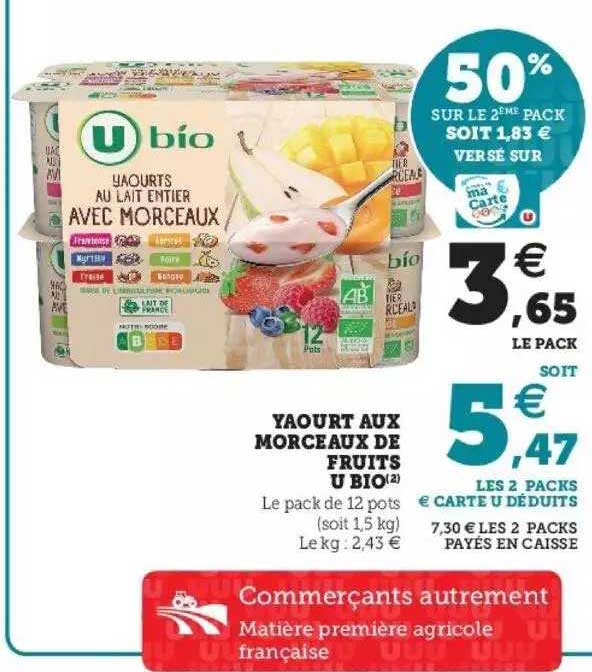 Yaourt Aux Morceaux De Fruits U Bio