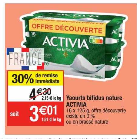 Yaourts Bifidus Nature Activia