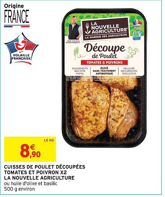 cuisses de poulet découpées tomates et poivron x 2 la nouvelle agriculture