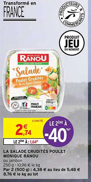 la salade crudités poulet monique ranou