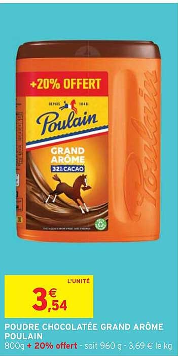 poudre chocolatée grand arôme poulain