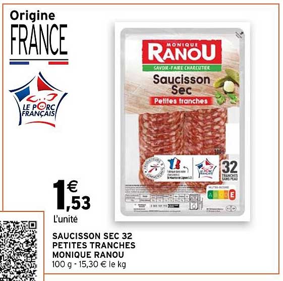 saucisson sec 32 petites tranches monique ranou