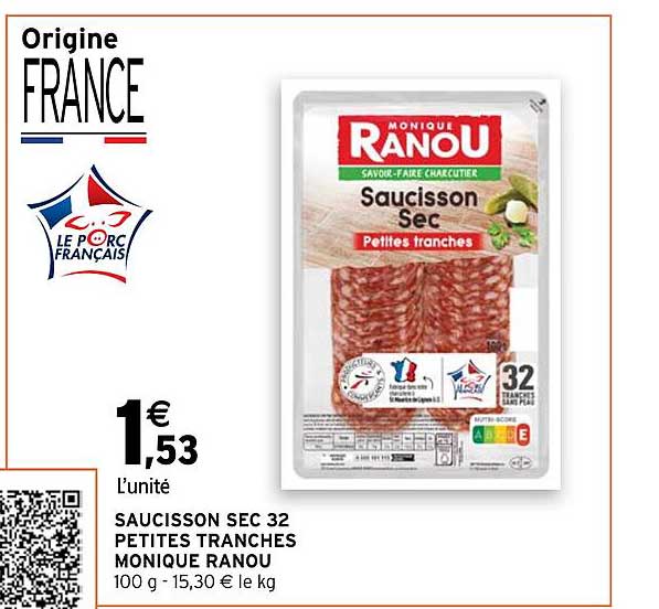 saucisson sec 32 petites tranches monique ranou