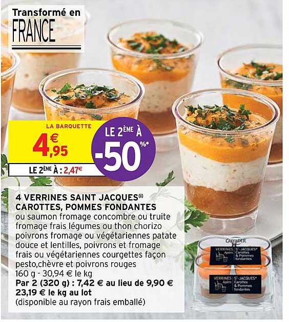 4 verrines saint jacques carottes, pommes fondantes