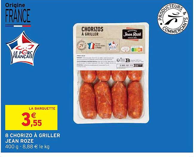 8 chorizo à griller jean rozé