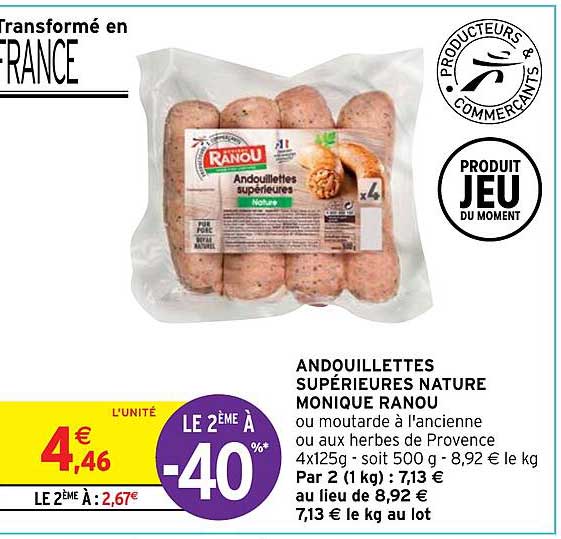 andouillettes supérieures nature monique ranou