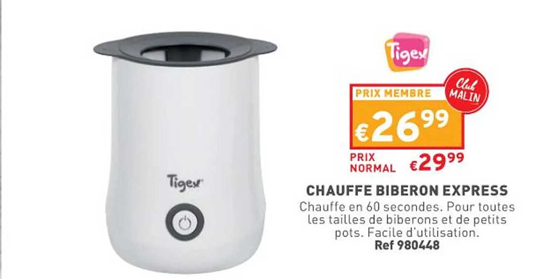 chauffe biberon express tigex
