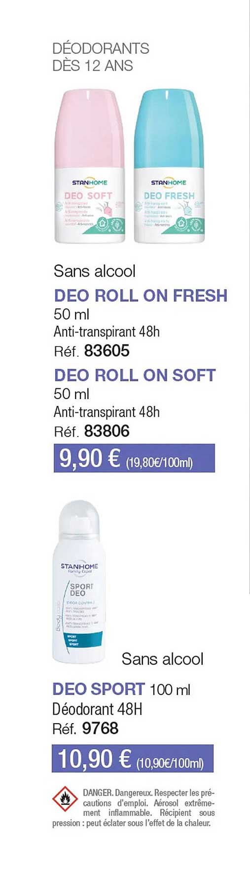 déo roll on fresh, déo roll on soft, déo sport