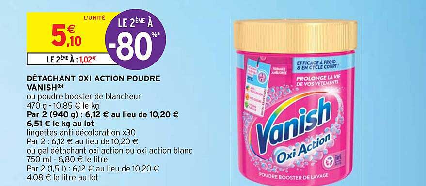 détachant oxi action poudre vanish