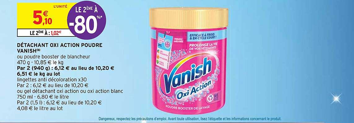 détachant oxi action poudre vanish