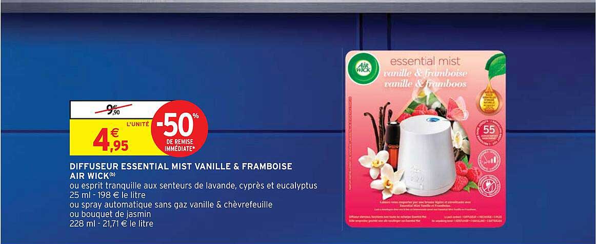 diffuseur essential mist vanille & framboise air wick