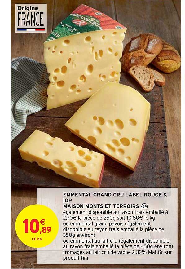 emmental grand cru label rouge & igp maison monts et terroirs