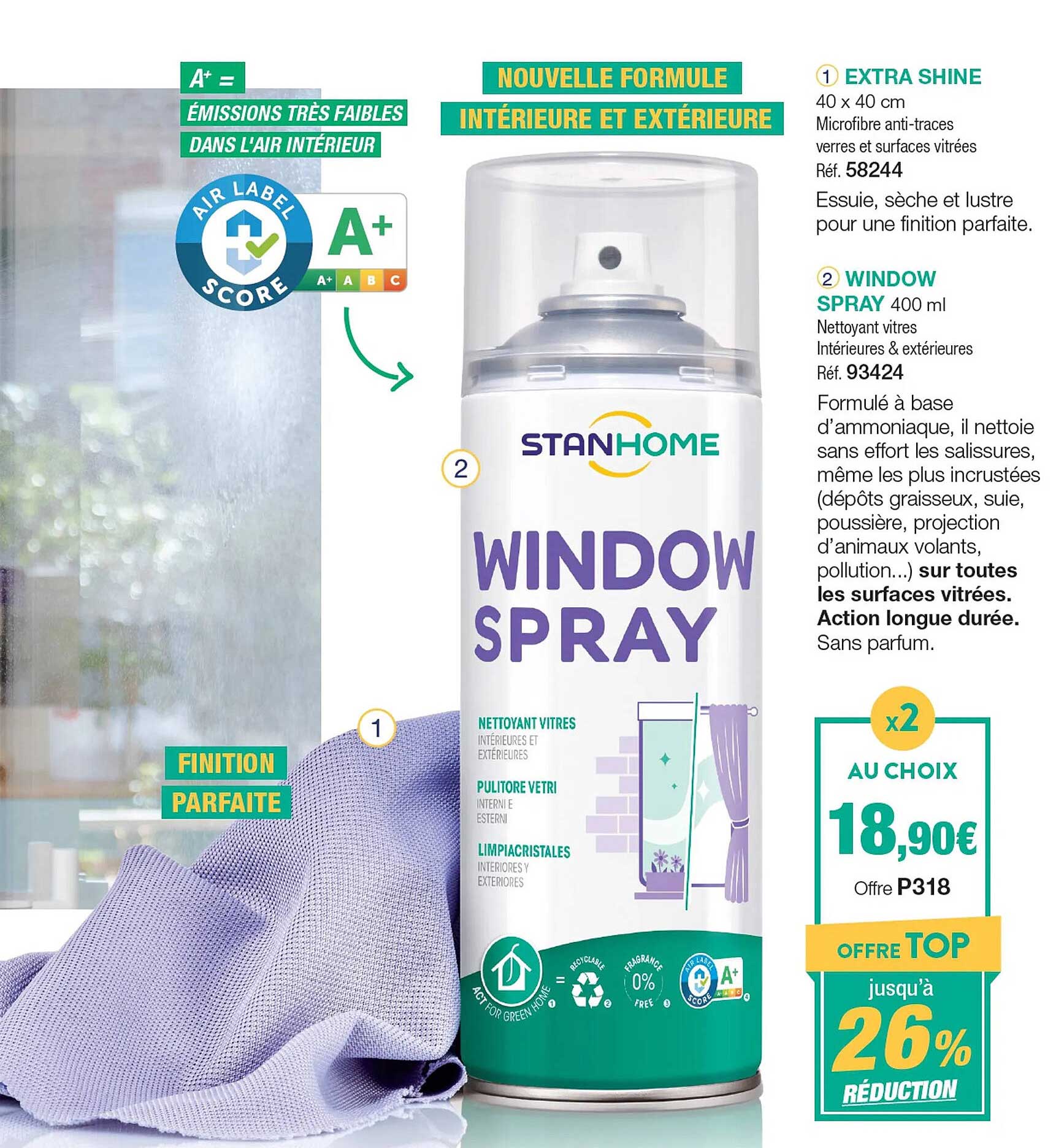 extra shine, window spray