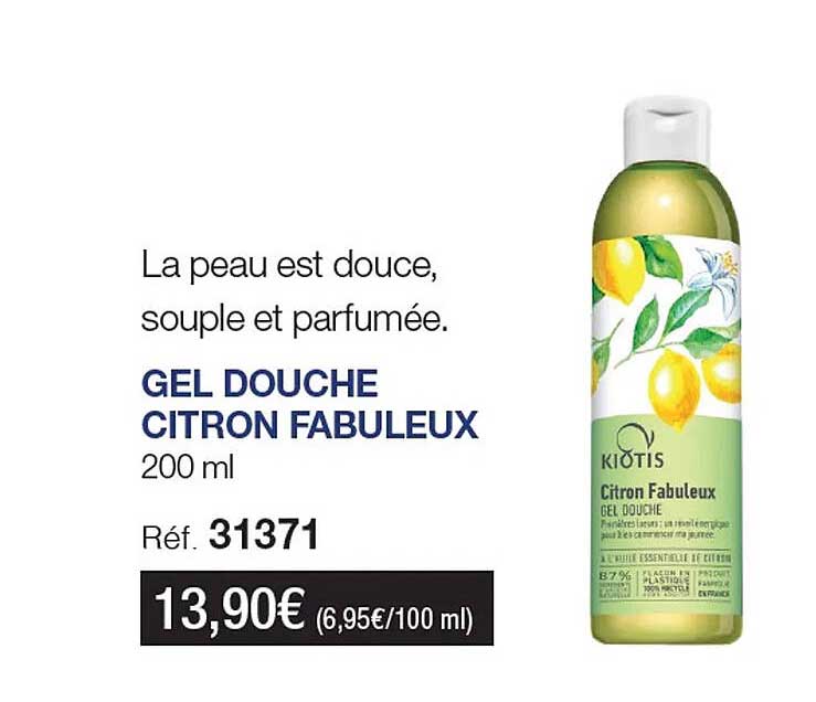 gel douche citron fabuleux kiotis