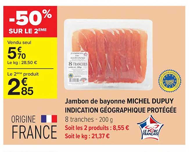 jambon de bayonne michel dupuy indication géographique protégée