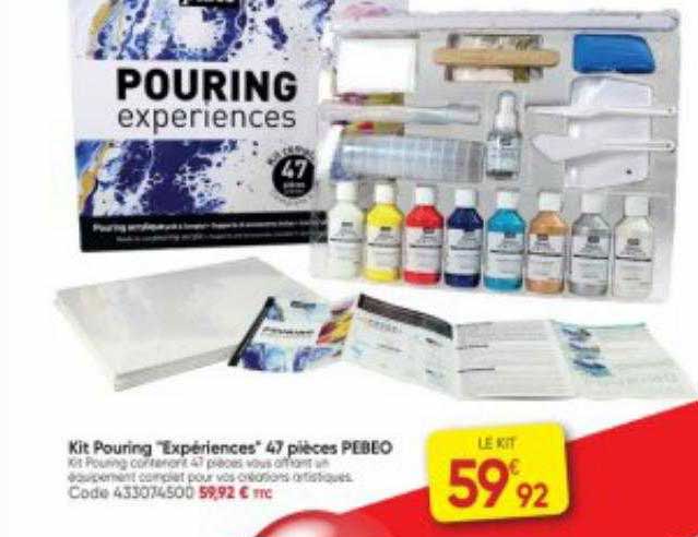 kit pouring "expériences" 47 pièces pebeo
