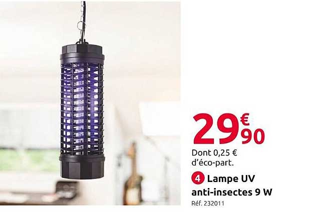 lampe uv anti-insectes 9w