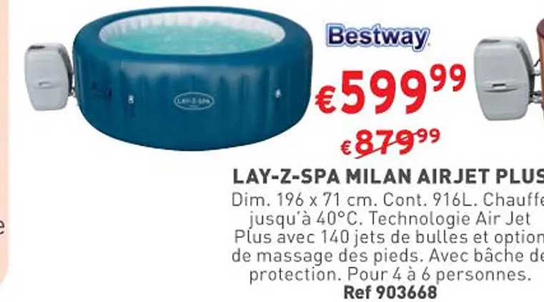 lay-z-spa milan airjet plus bestway
