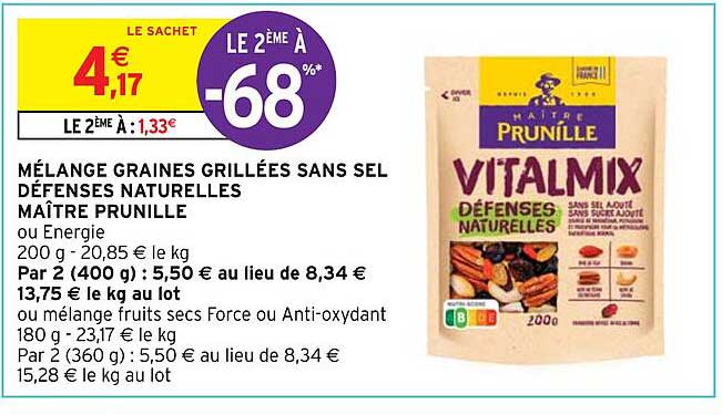 mélange graines grillées sans sel défenses naturelles maître prunille