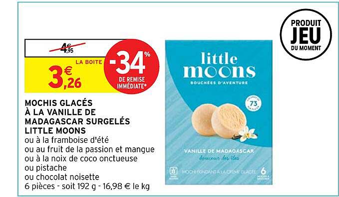 mochis glacés à la vanille de madagascar surgelés little moons