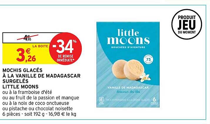 mochis glacés à la vanille de madagascar surgelés little moons