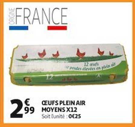 œufs plein air moyens x 12