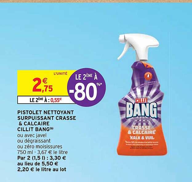 pistolet nettoyant surpuissant crasse & calcaire cillit bang
