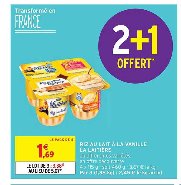 Riz Au Lait à La Vanille La Laitière