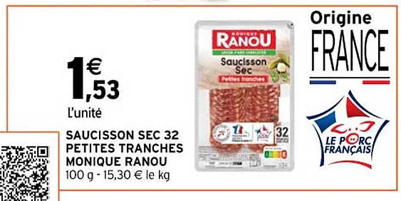 saucisson sec 32 petites tranches monique ranou