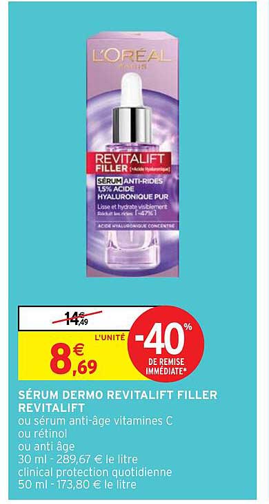 sérum dermo revitalift filler révitalift