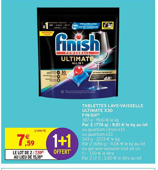 tablettes lave-vaisselle ultimate x 30 finish