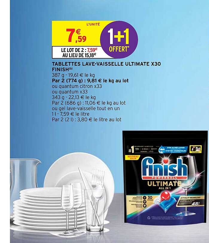 tablettes lave-vaisselle ultimate x 30 finish