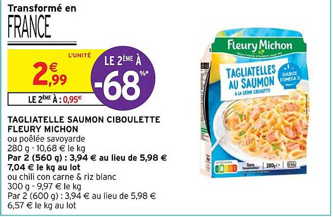 Tagliatelle Saumon Ciboulette Fleury Michon