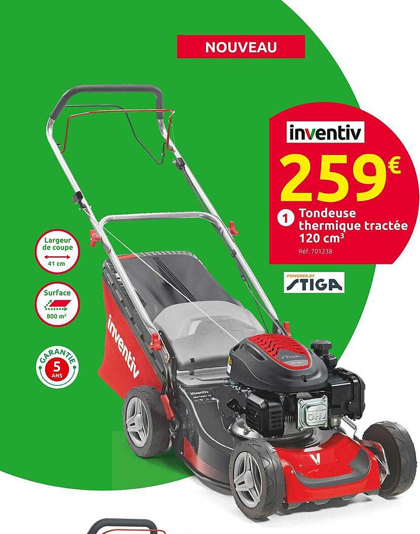 Tondeuse Thermique Tractée 120 Cm³ Inventiv