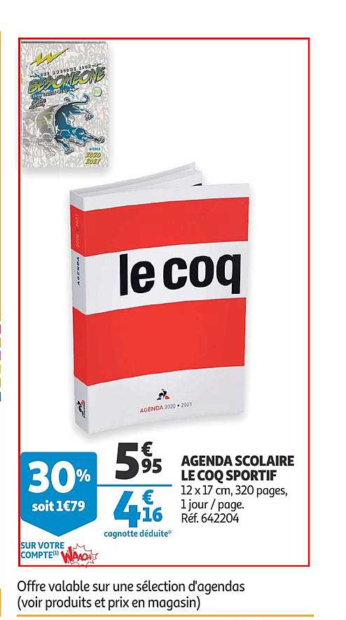 agenda scolaire le coq sportif