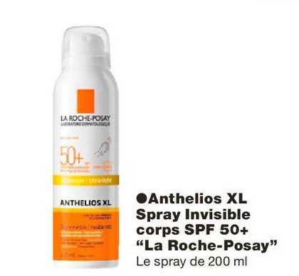 anthelios xl spray invisible corps spf 50+ la roche posay