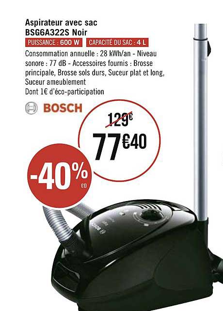 Aspirateur Avec Sac Bsg6a322s Noir Bosch