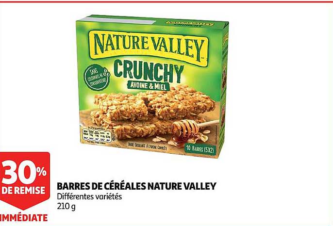 barres de céréales nature valley 30% de remise immédiate