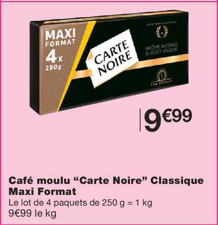 café moulu carte  noire classique maxi format