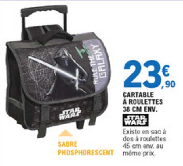 cartable à roulettes 38 cm env. starwars