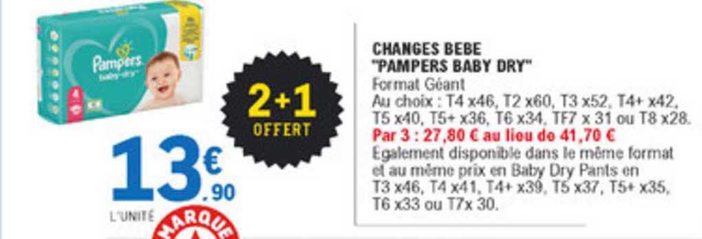 Changes Bébé Pampers Baby Dry 2+1 Offert