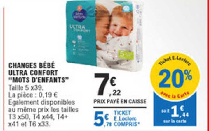 changes bébé ultra confort mots d'enfants