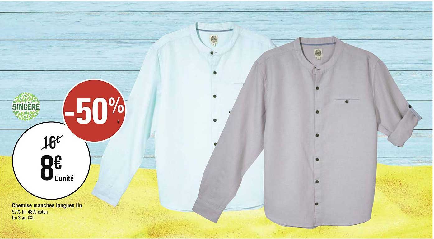 chemise manches longues lin