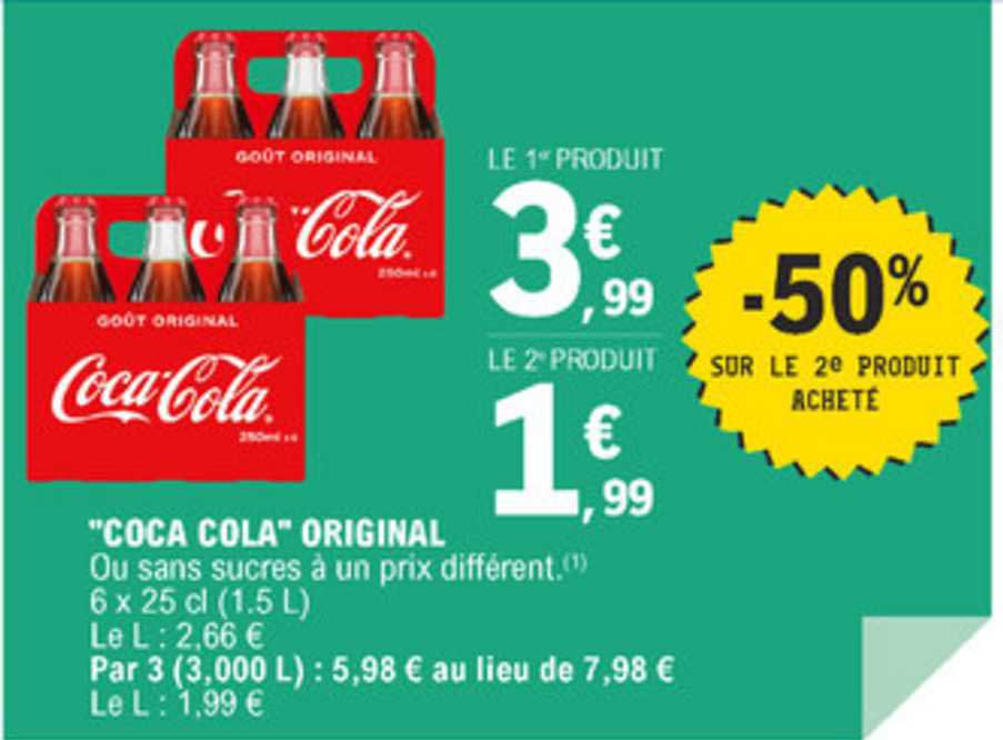 Coca Cola Original -50% Sur Le 2ème Produit Acheté
