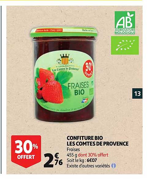 confiture bio les comtes de provence