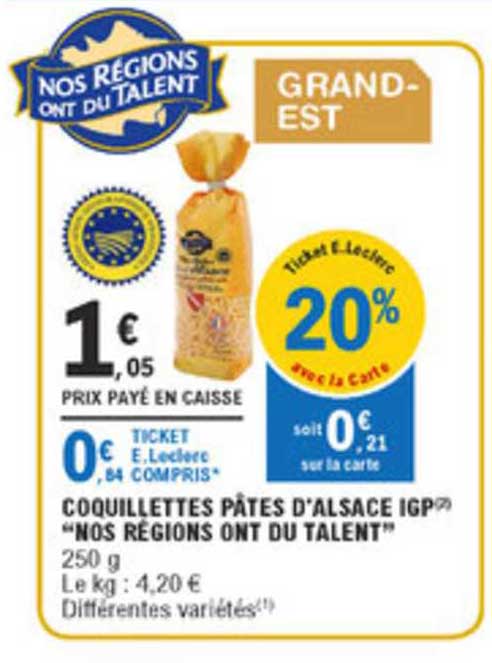 coquillette pâte d'alsace igp nos régions ont du talent