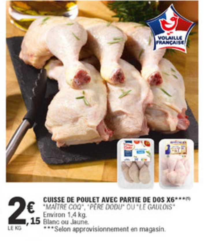 cuisse de poulet avec partie de dos x6