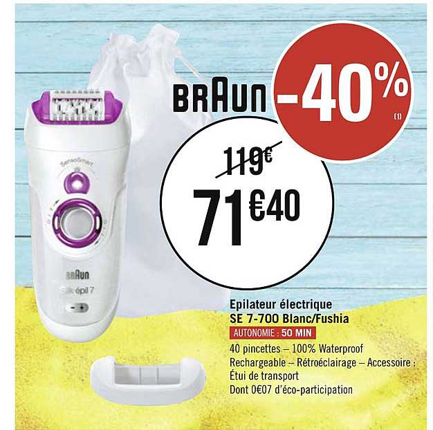 épilateur électrique se 7 700 blanc fushia braun