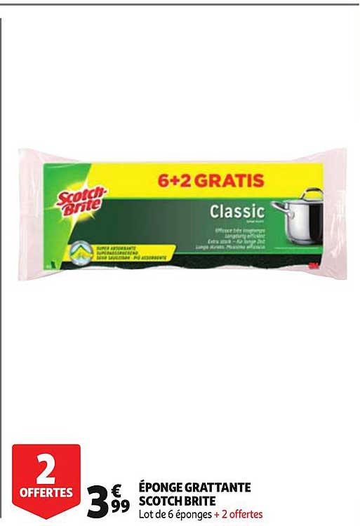 éponge grattante scotch brite 2 offertes
